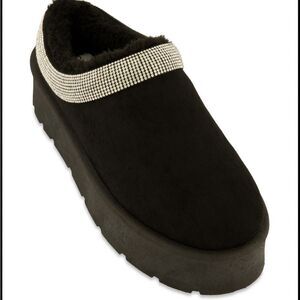 BRAND LOVE 83 ULTRA SOFT FAUX SUEDE RHINESTONE SHEPPA SCUFF SLIP-ON CLOG…